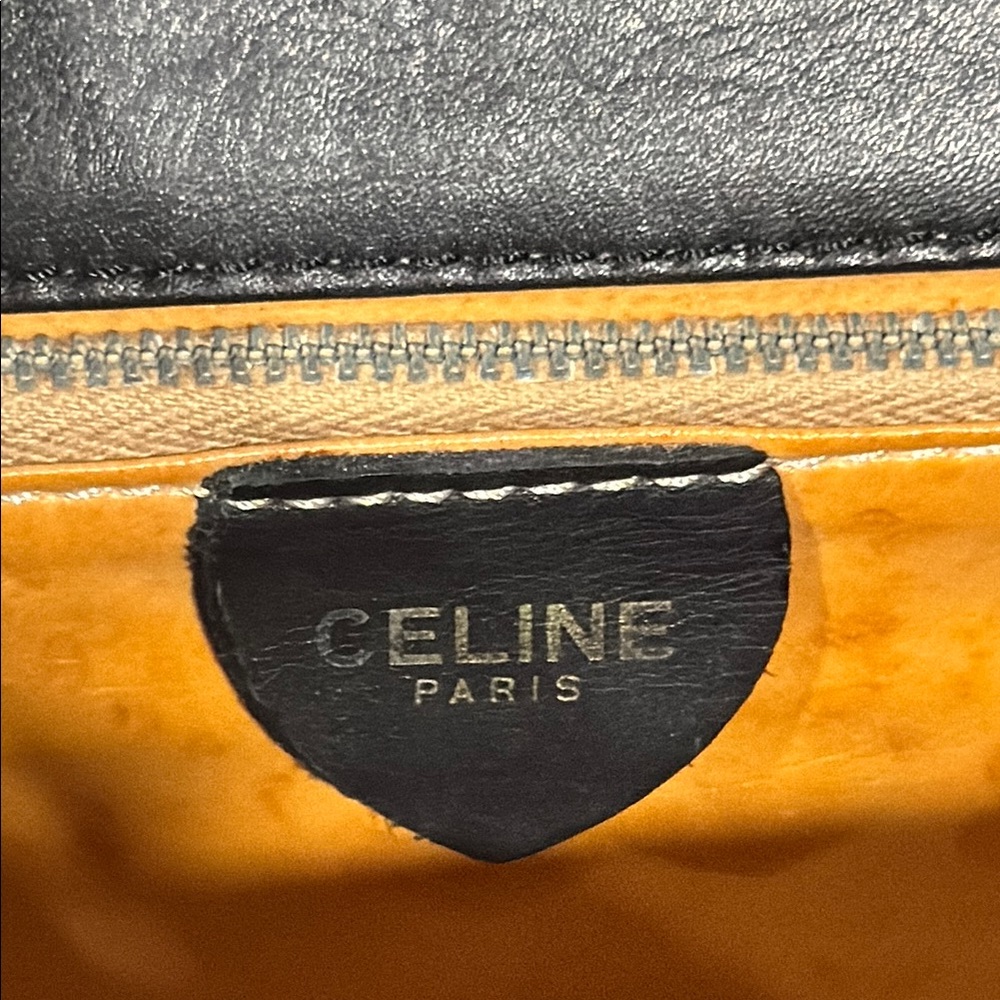 Celine Black and Gold Clutch with Chain Strap - Picture 3 of 15